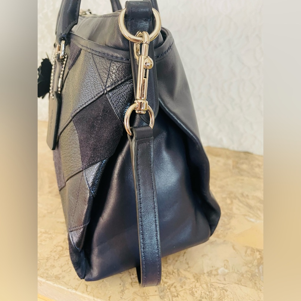 Coach Morgan Patchwork Elegant Navy Multicolor Le… - image 5